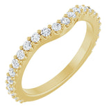 14K Gold Round Lab-Grown Diamond Accented Contour Band – 1.1-3mm Stones - Yellow Gold