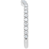 Platinum Round Natural Diamond Accented Contour Band – 1.1-3mm Stones - view 4