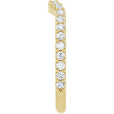 14K Gold Round Lab-Grown Diamond Accented Contour Band – 1.1-3mm Stones - Yellow Gold - view 4