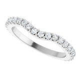 Platinum Round Natural Diamond Accented Contour Band – 1.1-3mm Stones - view 5