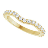 14K Gold Round Lab-Grown Diamond Accented Contour Band – 1.1-3mm Stones - Yellow Gold - view 5