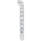 Platinum Round Lab-Grown Diamond Accented Contour Band – 1.1-3mm Stones - view 4