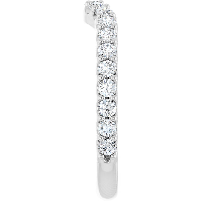 Platinum Round Lab-Grown Diamond Accented Contour Band – 1.1-3mm Stones - view 4