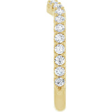 14K Gold Round Lab-Grown Diamond Accented Contour Band – 1.1-3mm Stones - Yellow Gold - view 4
