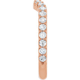14K Gold Round Lab-Grown Diamond Accented Contour Band – 1.1-3mm Stones - Rose Gold - view 4