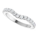 14K Gold Round Lab-Grown Diamond Accented Contour Band – 1.1-3mm Stones - White Gold - view 5