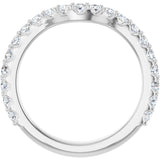 Platinum Round Lab-Grown Diamond Accented Contour Band – 1.1-3mm Stones - view 2