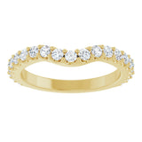 14K Gold Round Lab-Grown Diamond Accented Contour Band – 1.1-3mm Stones - Yellow Gold - view 3