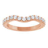 14K Gold Round Lab-Grown Diamond Accented Contour Band – 1.1-3mm Stones - Rose Gold - view 3