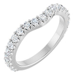 Platinum Round Lab-Grown Diamond Accented Contour Band – 1.1-3mm Stones