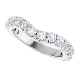 Platinum Round Lab-Grown Diamond Accented Contour Band – 1.1-3mm Stones - view 5
