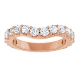 14K Gold Round Lab-Grown Diamond Accented Contour Band – 1.1-3mm Stones - Rose Gold - view 3