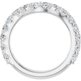 Platinum Round Lab-Grown Diamond Accented Contour Band – 1.1-3mm Stones - view 2