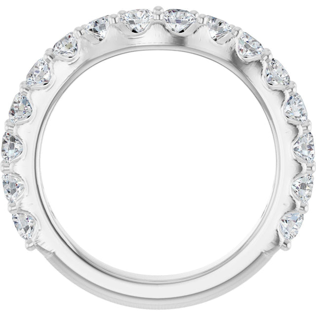 Platinum Round Lab-Grown Diamond Accented Contour Band – 1.1-3mm Stones - view 2