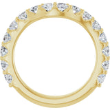 14K Gold Round Natural Diamond Accented Contour Band – 1.1-3mm Stones - Yellow Gold - view 2