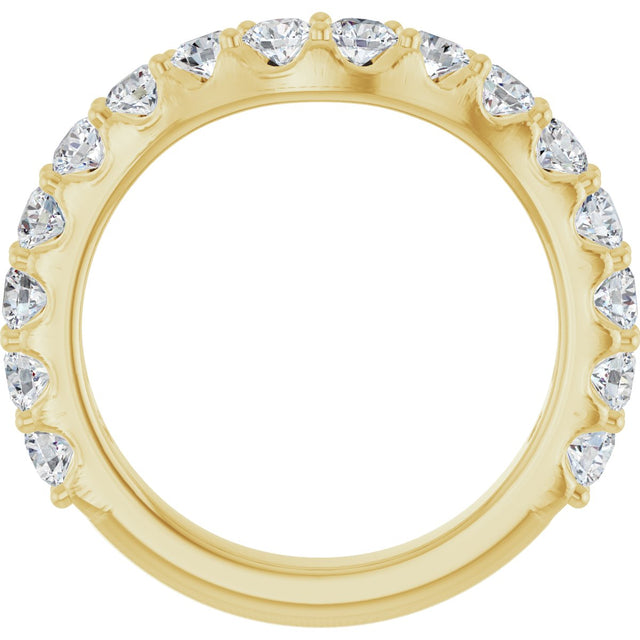14K Gold Round Lab-Grown Diamond Accented Contour Band – 1.1-3mm Stones - Yellow Gold - view 2