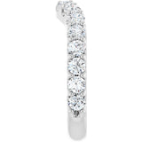 14K Gold Round Natural Diamond Accented Contour Band – 1.1-3mm Stones - White Gold - view 4