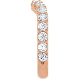 14K Gold Round Lab-Grown Diamond Accented Contour Band – 1.1-3mm Stones - Rose Gold - view 4