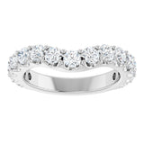 Platinum Round Natural Diamond Accented Contour Band – 1.1-3mm Stones - view 3