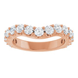 14K Gold Round Lab-Grown Diamond Accented Contour Band – 1.1-3mm Stones - Rose Gold - view 3