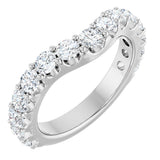 Platinum Round Natural Diamond Accented Contour Band – 1.1-3mm Stones