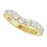 14K Gold Round Lab-Grown Diamond Accented Contour Band – 1.1-3mm Stones - Yellow Gold - view 5