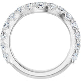 Platinum Round Lab-Grown Diamond Accented Contour Band – 1.1-3mm Stones - view 2