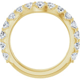 14K Gold Round Lab-Grown Diamond Accented Contour Band – 1.1-3mm Stones - Yellow Gold - view 2