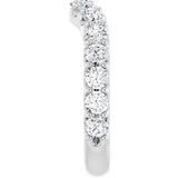 Platinum Round Natural Diamond Accented Contour Band – 1.1-3mm Stones - view 4