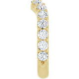 14K Gold Round Lab-Grown Diamond Accented Contour Band – 1.1-3mm Stones - Yellow Gold - view 4