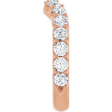 14K Gold Round Lab-Grown Diamond Accented Contour Band – 1.1-3mm Stones - Rose Gold - view 4