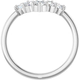 Platinum Round Lab-Grown Diamond Accented Contour Band - 1/8-1/2 CTW - view 7