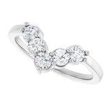 Platinum Round Natural Diamond Accented Contour Band - 1/8-1/2 CTW - view 10