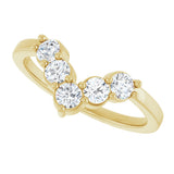 14K Gold Round Lab-Grown Diamond Accented Contour Band - 1/8-1/2 CTW - Yellow Gold - view 10