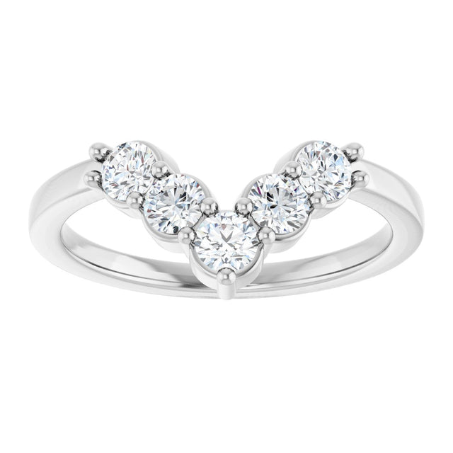 Platinum Round Lab-Grown Diamond Accented Contour Band - 1/8-1/2 CTW - view 8