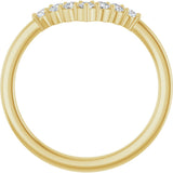 14K Gold Round Lab-Grown Diamond Accented Contour Band - 1/8-1/2 CTW - Yellow Gold - view 7