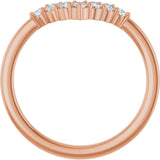 14K Gold Round Natural Diamond Accented Contour Band - 1/8-1/2 CTW - Rose Gold - view 7