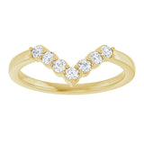 14K Gold Round Lab-Grown Diamond Accented Contour Band - 1/8-1/2 CTW - Yellow Gold - view 8