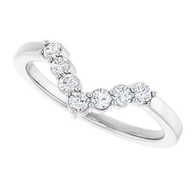 Platinum Round Lab-Grown Diamond Accented Contour Band - 1/8-1/2 CTW - view 10