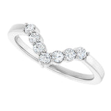 14K Gold Round Lab-Grown Diamond Accented Contour Band - 1/8-1/2 CTW - White Gold - view 10