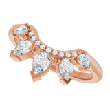 14K Gold Pear Natural Diamond Contour Band - 1/2 CTW (Style 127091) - Rose Gold - view 10
