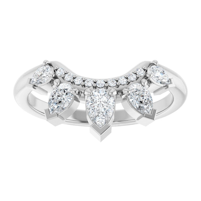 14K Gold Pear Lab-Grown Diamond Contour Band - 1/2 CTW (Style 127091) - White Gold - view 8
