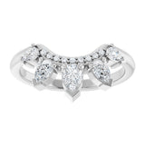 14K Gold Pear Natural Diamond Contour Band - 1/2 CTW (Style 127091) - White Gold - view 8