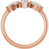 14K Gold Pear Lab-Grown Diamond Contour Band - 1/2 CTW (Style 127091) - Rose Gold - view 7