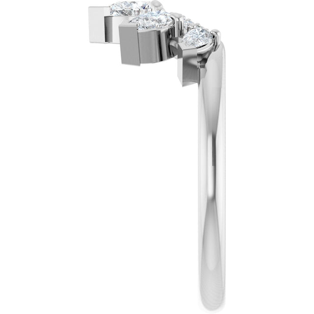Platinum Pear Natural Diamond Contour Band - 1/2 CTW (Style 127091) - view 9