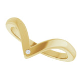 14K Gold Lab-Grown Diamond Contour Band – 1.2 mm Round - Yellow Gold - view 10