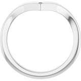 14K Gold Natural Diamond Contour Band – 1.2 mm Round - White Gold - view 7