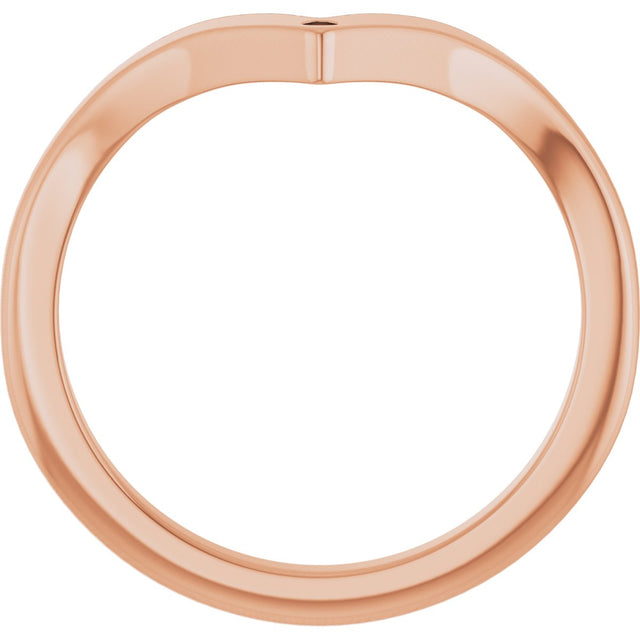 14K Gold Lab-Grown Diamond Contour Band – 1.2 mm Round - Rose Gold - view 7