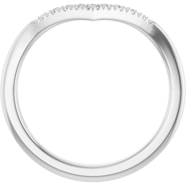 Platinum Round Lab-Grown Diamond Accented Contour Band - 1/8-1/4 CTW - view 7