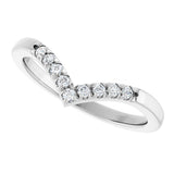 Platinum Round Natural Diamond Accented Contour Band - 1/10-1/4 CTW - view 10
